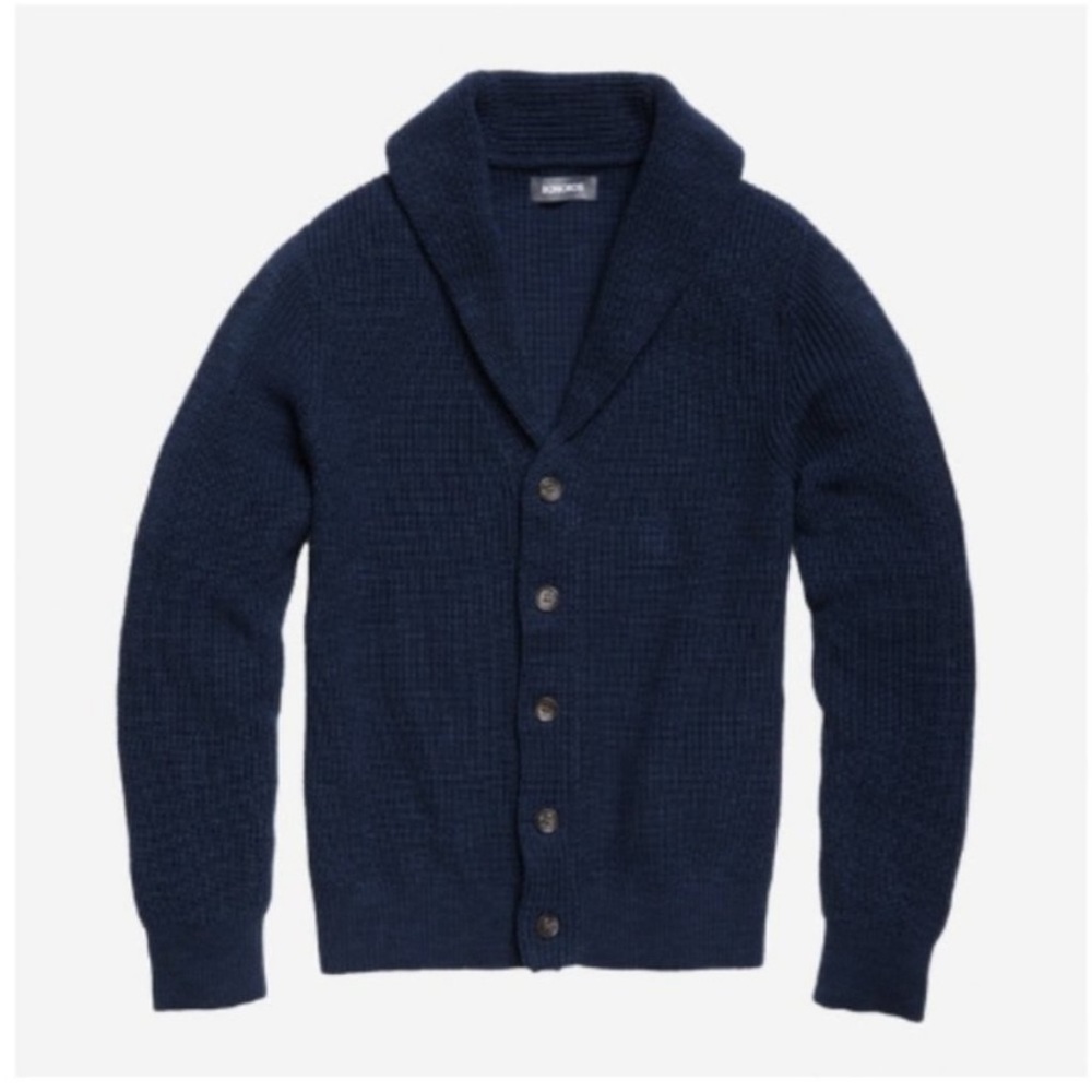 Bonobos Navy Blue Shawl Collar Cardigan